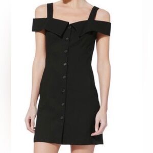 A.L.C. Graham cold shoulder Black Button-Down Mini Dress